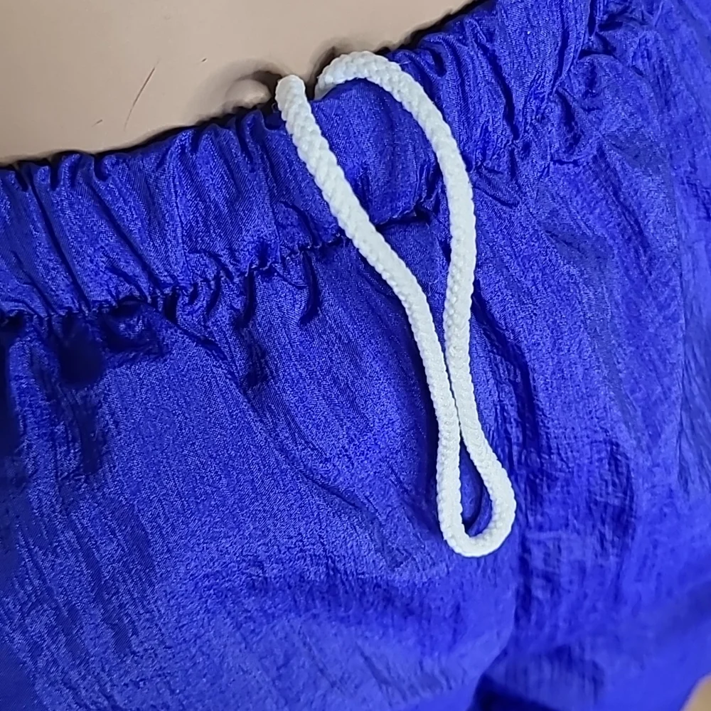 Pants Size Medium Royal Blue Nylon Lightweight Lined Sporty Casual Streetwear - Picture 3 of 7